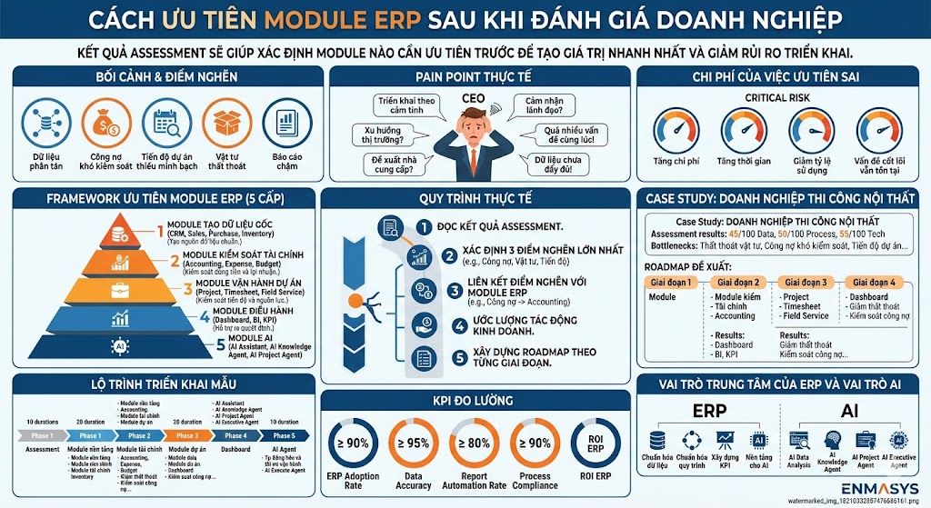 Làm sao ưu tiên module ERP sau khi đánh giá doanh nghiệp?
